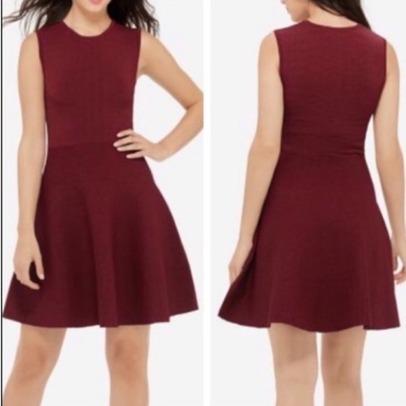 The Limited: Eva Longoria. Burgundy Red Powerknit Dress. Sz L. - Picture 1 of 2